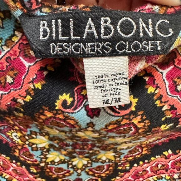 Billabong Gypsy Sol Dress Multiprint Boho Hippie 70's Edgy Size M - Picture 9 of 12